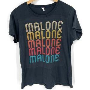 Post Malone Retro Style Graphic T Shirt Black Rainbow Graphic Print Size L